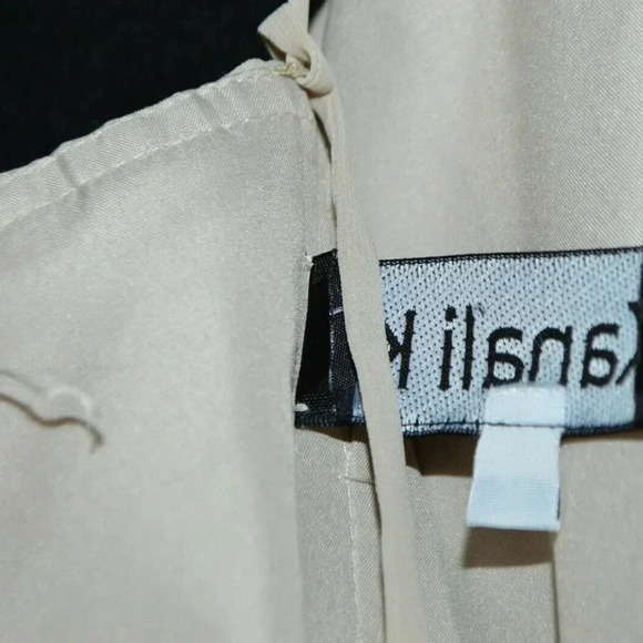 Kanali K Beige Chiffon Bridesmaid Prom Formal - Picture 7 of 9